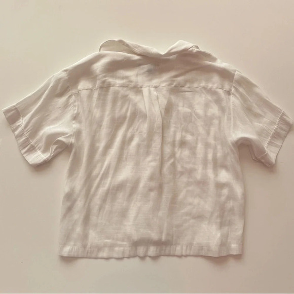 Banana Republic Size XS Sheer Lightweight White Flowy Button Up Summer - Picture 7 of 11
